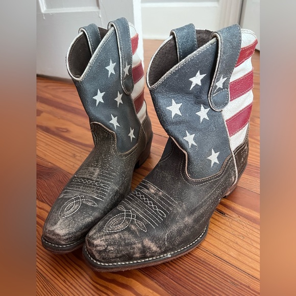 Roper Shoes - Roper American Beauty flag boots